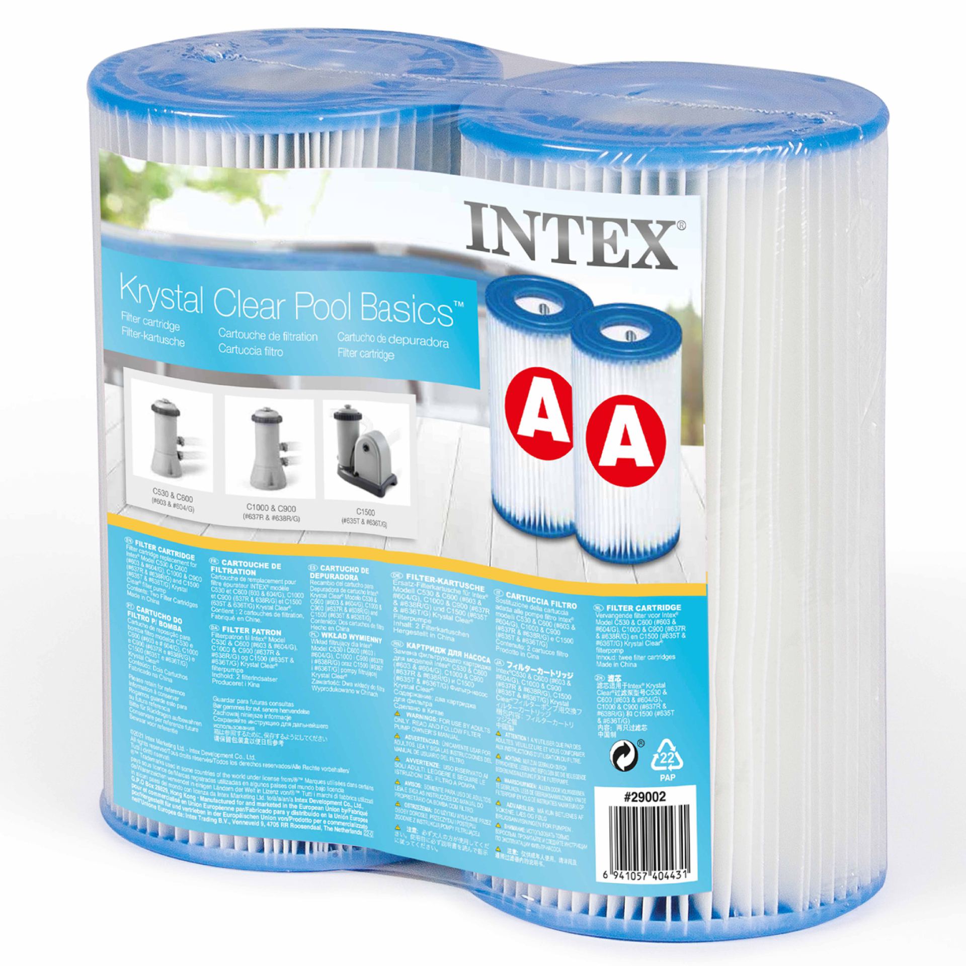Intex filter cartridge A twin pack